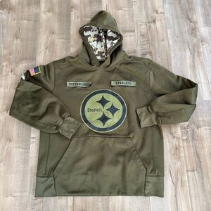 Pittsburgh Steelers Salute to Service Hoodie Men Small‎ NFL Camo Sweatshirt READ